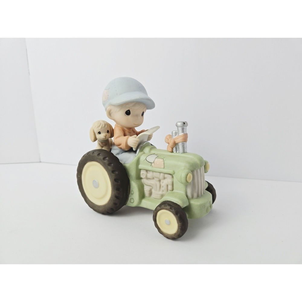 Precious Moments Figurine Dear Jon I will never leave you Jesus tractor‎
